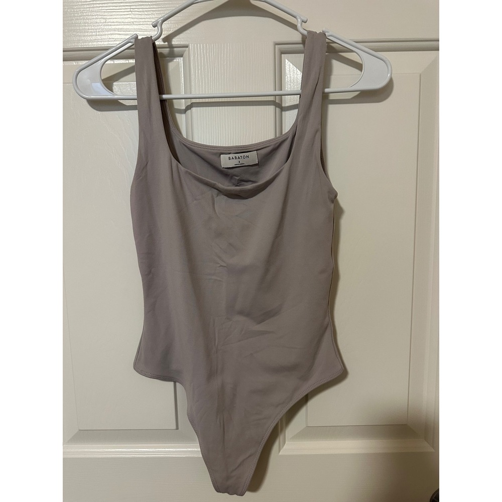 Babaton Bodysuit Women S Taupe Contour Squareneck Thong 69983 Sleeveless Tank